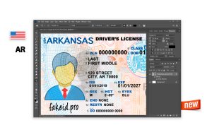 New PSD Template Driver License Arkansas