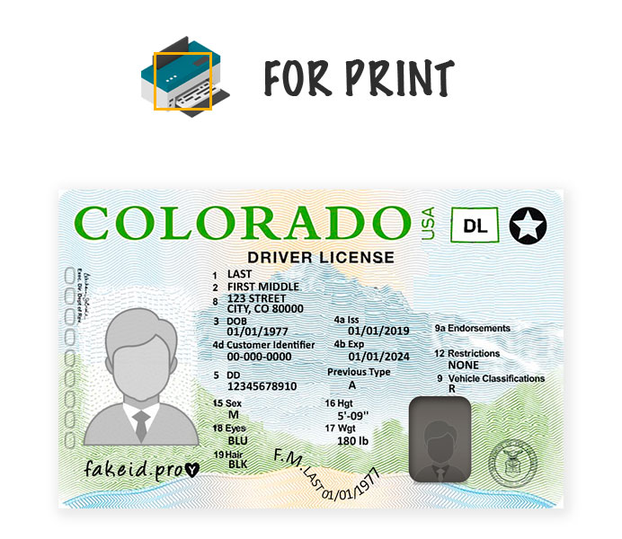 Colorado ID Template HQ