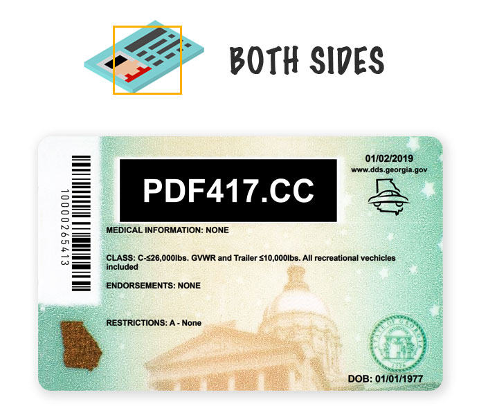 Georgia ID Back Barcode PDF417