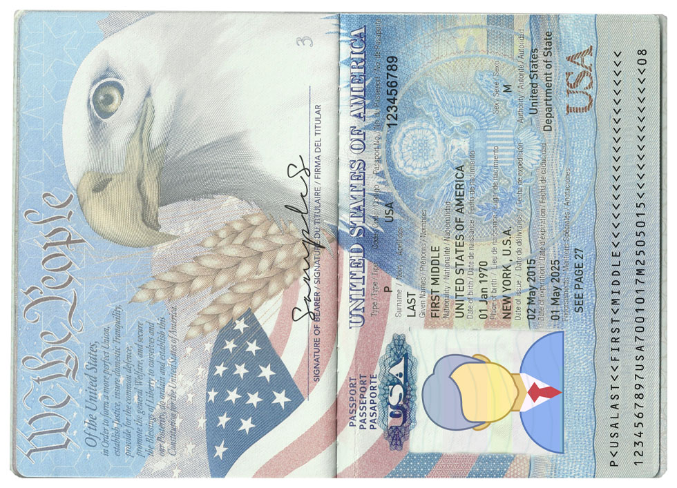 Full Passport Usa Psd