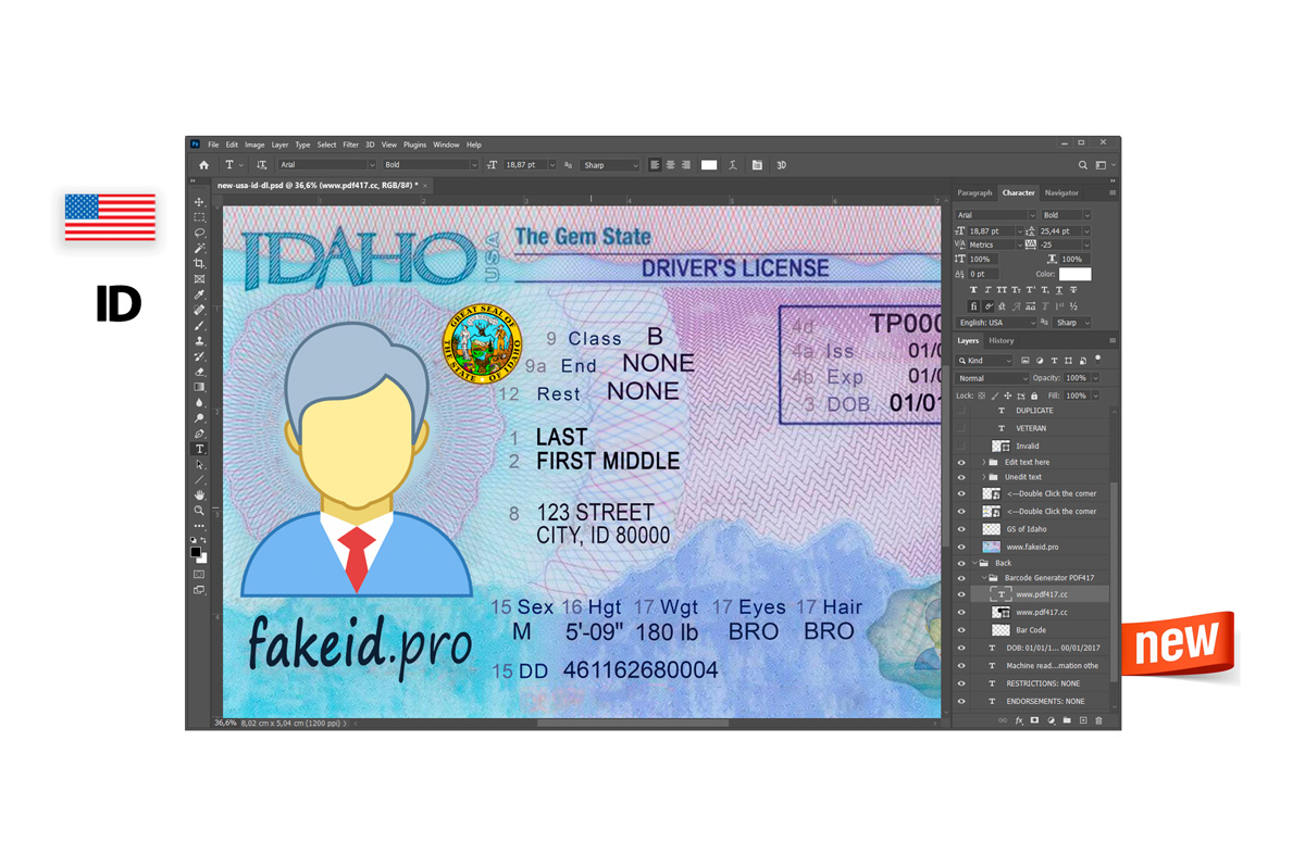 Photoshop Template Driver License Idaho