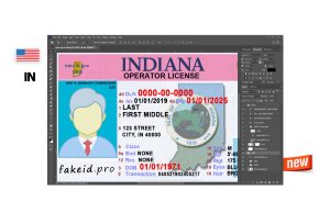 Template Driver License Indiana PSD