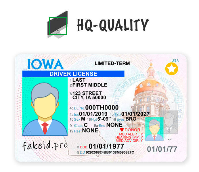 Iowa ID Psd Template