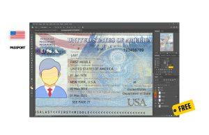 Passport USA Psd Template