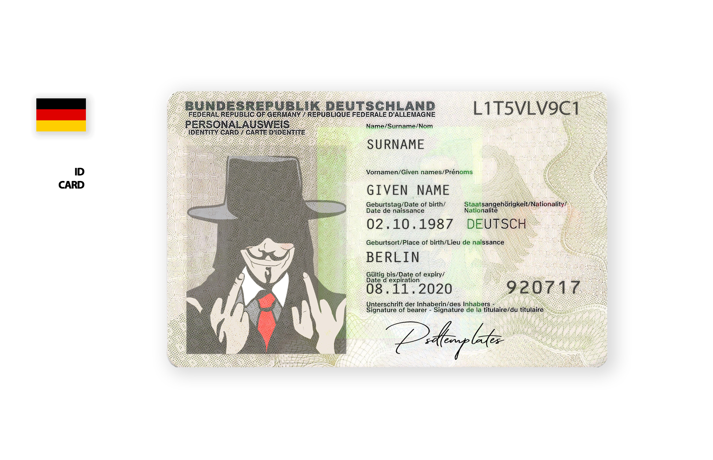 Germany ID front template