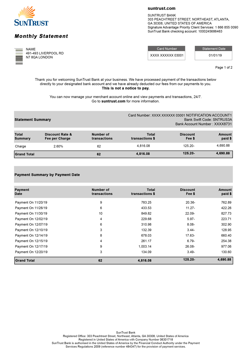 Statement suntrust psd file