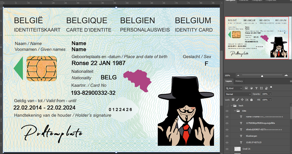 Template id psd belgium