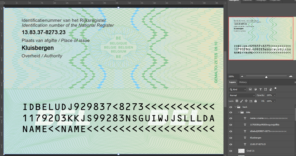 Template id psd belgium