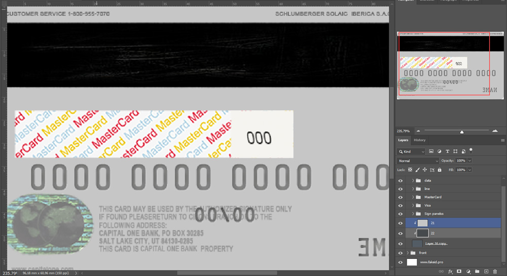 Back card capital one psd