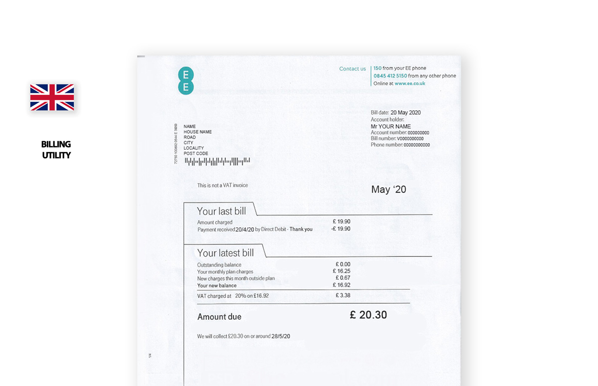 Billing Utility UK EE Phone