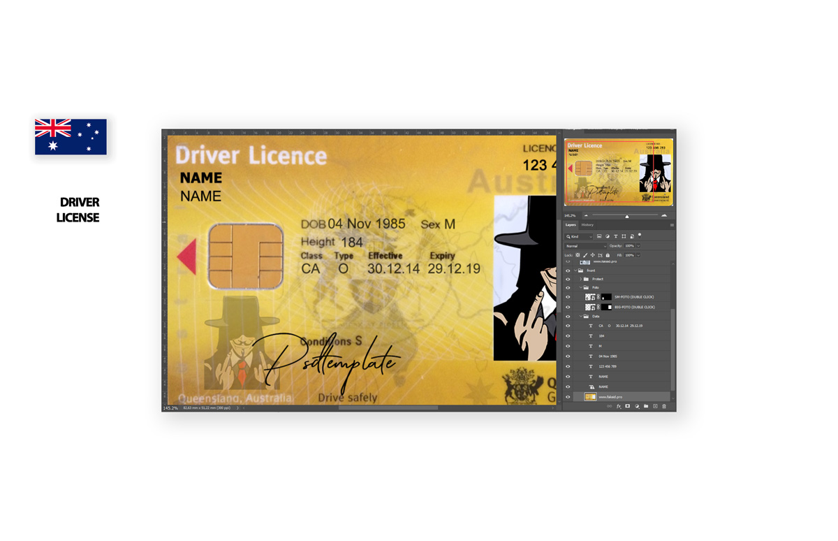 Driv lic aus psd