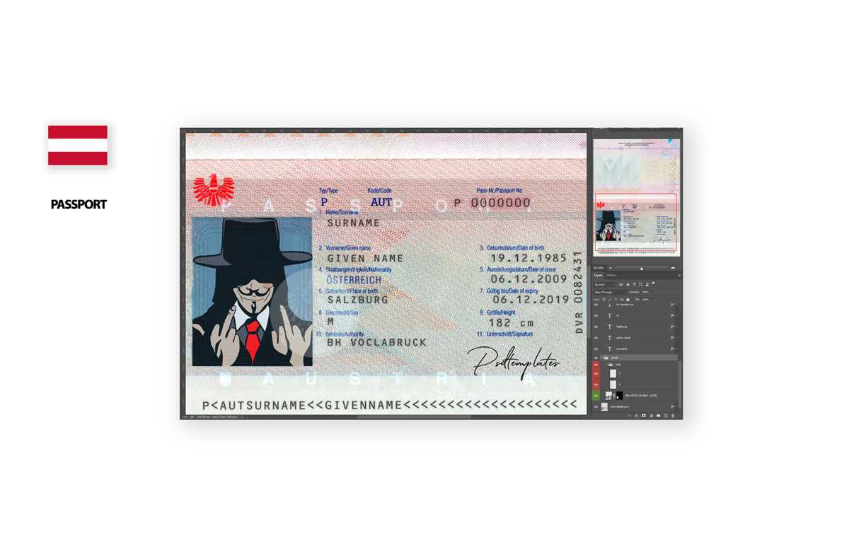 Passport aut psd