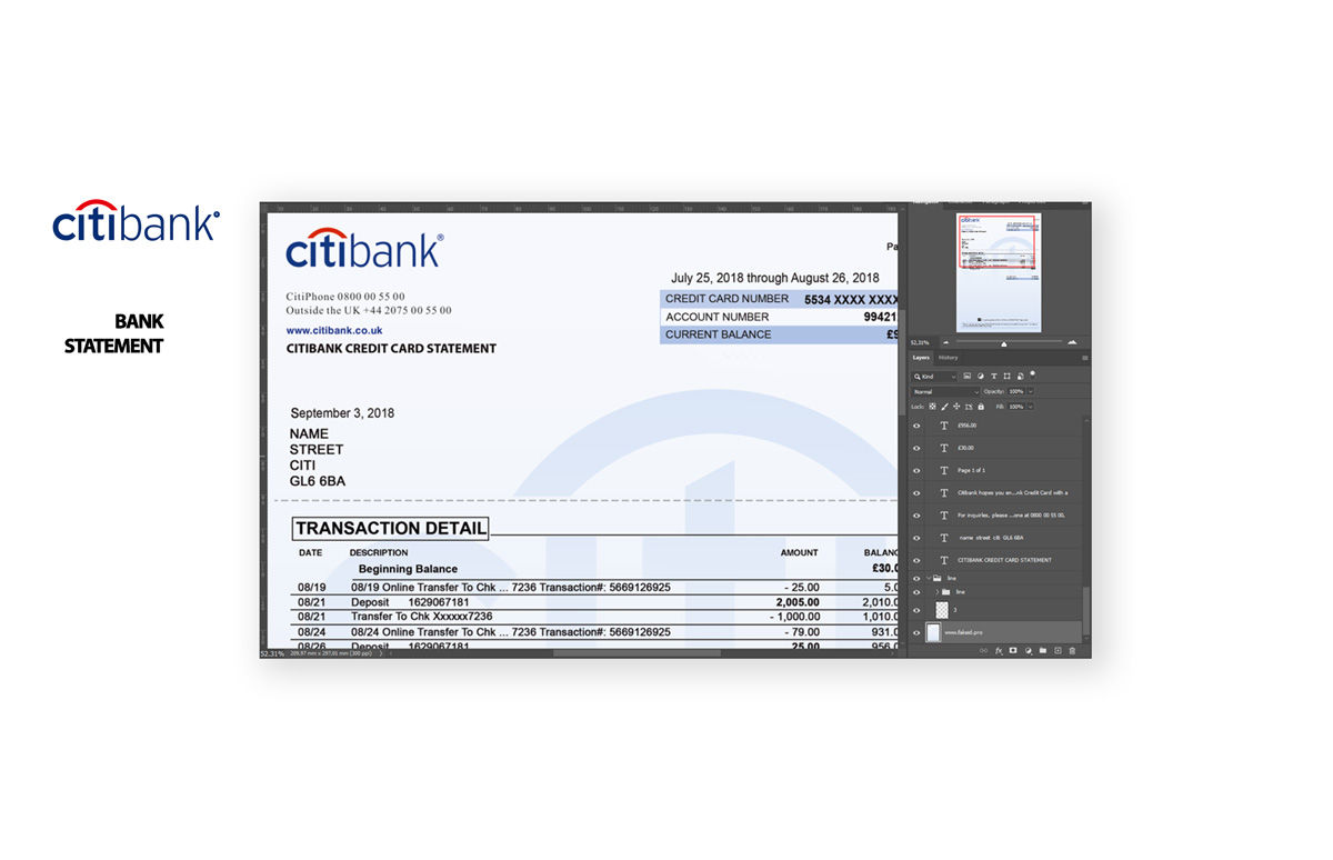 Psd Citi statement