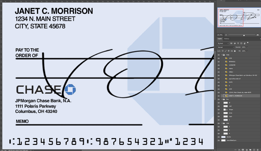 Void chase pay order psd